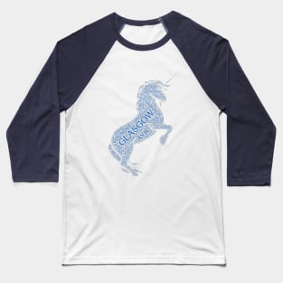 Scotland Places WordArt in a Unicorn Baseball T-Shirt